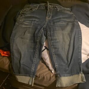 Cato Dark Blue Denim Jeans with Contrast Stitching Missing Button On Bk Pocket